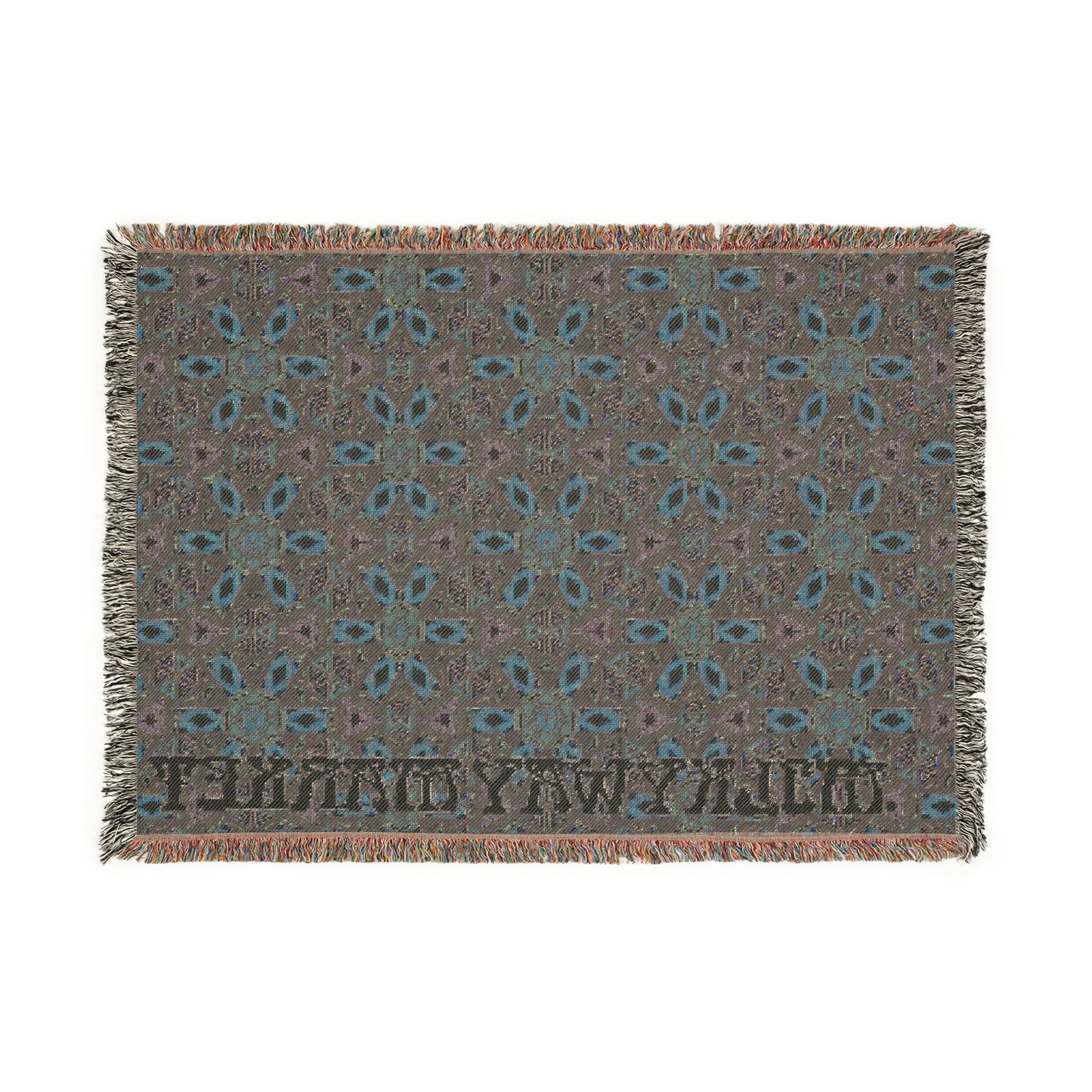 Woven Blanket — Colorful Mosaic Throw Blanket with ‘Walk With Integrity’ Text