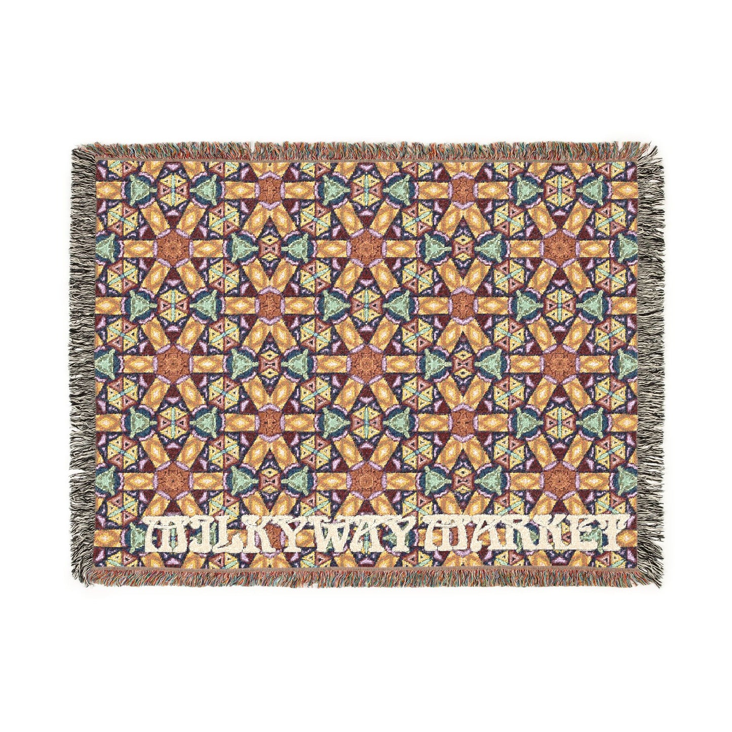 Woven Blanket — Colorful Mosaic Throw Blanket with ‘Walk With Integrity’ Text
