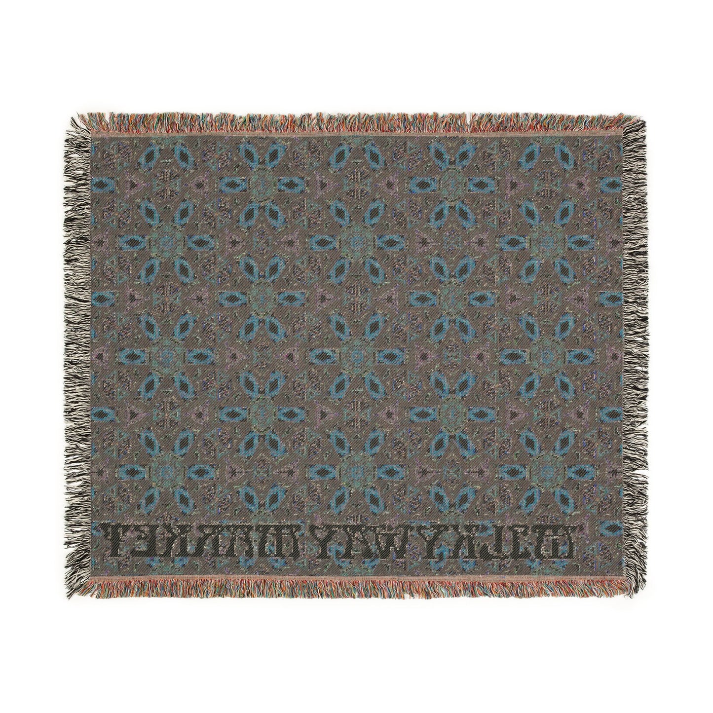 Woven Blanket — Colorful Mosaic Throw Blanket with ‘Walk With Integrity’ Text