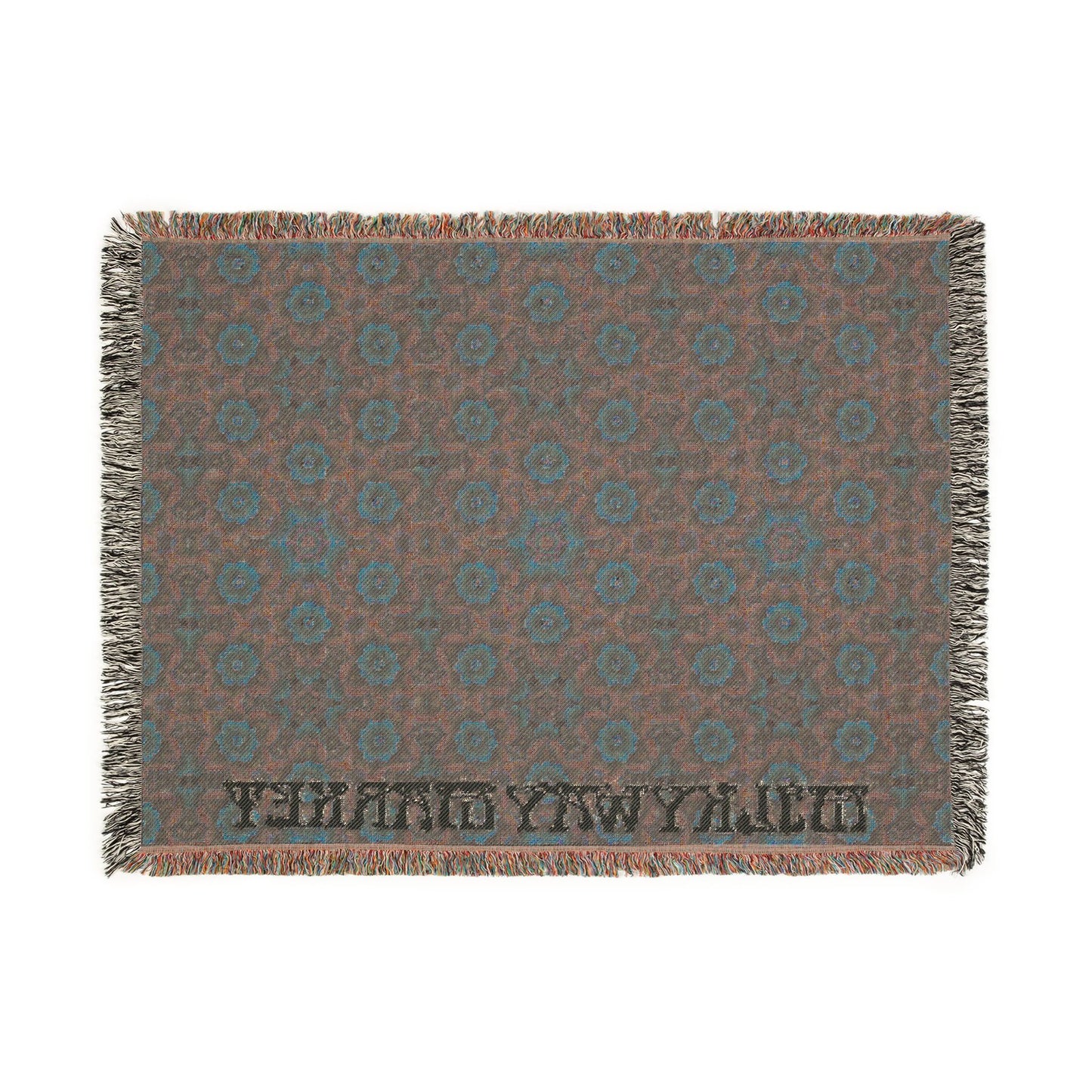 Boho Mosaic Woven Blanket — Southwestern Geometric Throw with Fringe