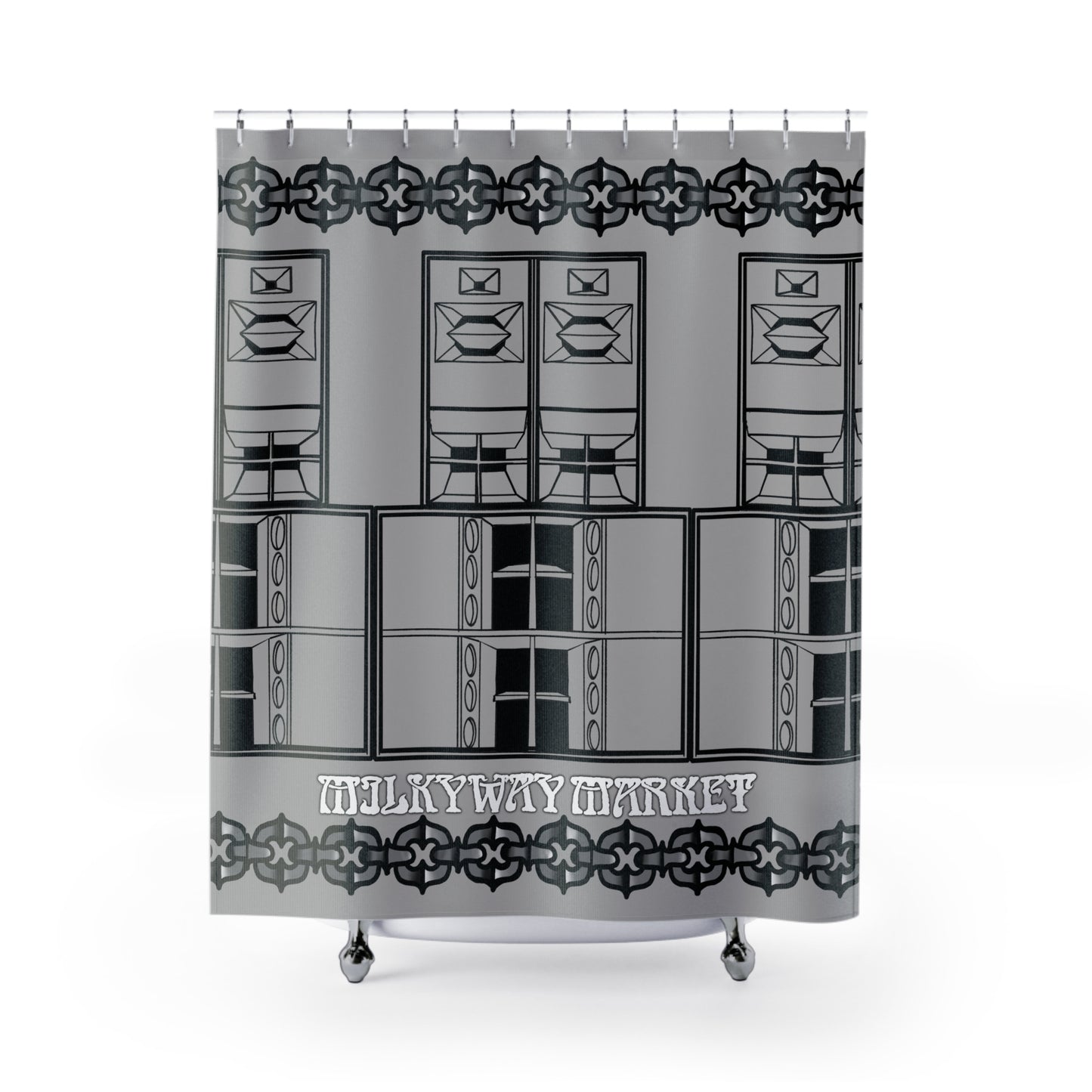 Gothic Black Chain Border Shower Curtain