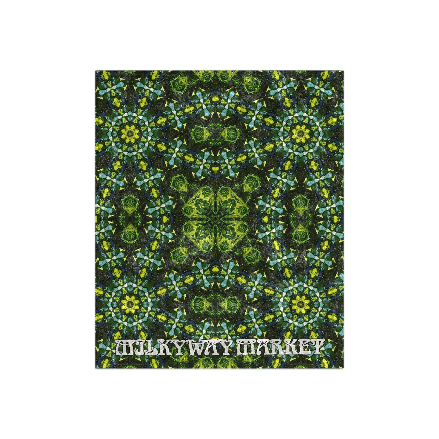 Green Kaleidoscope Plush Throw
