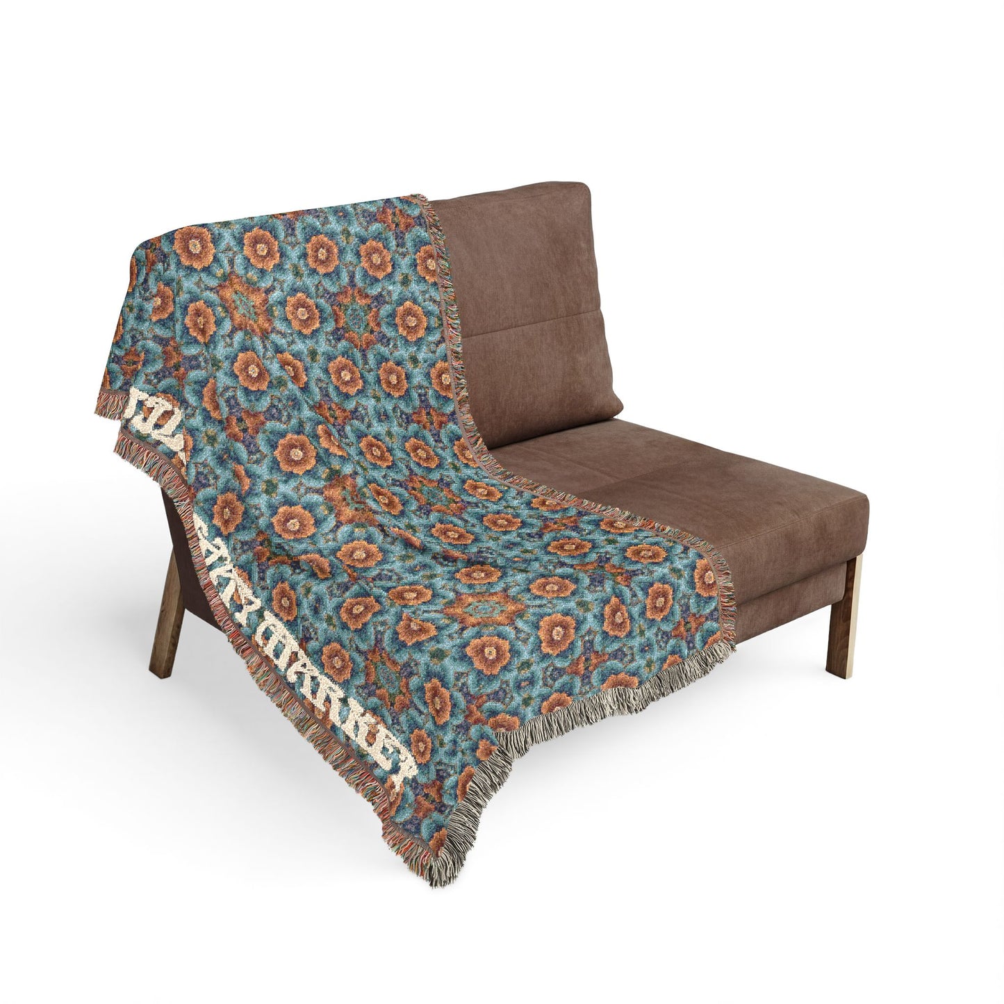 Boho Mosaic Woven Blanket — Southwestern Geometric Throw with Fringe