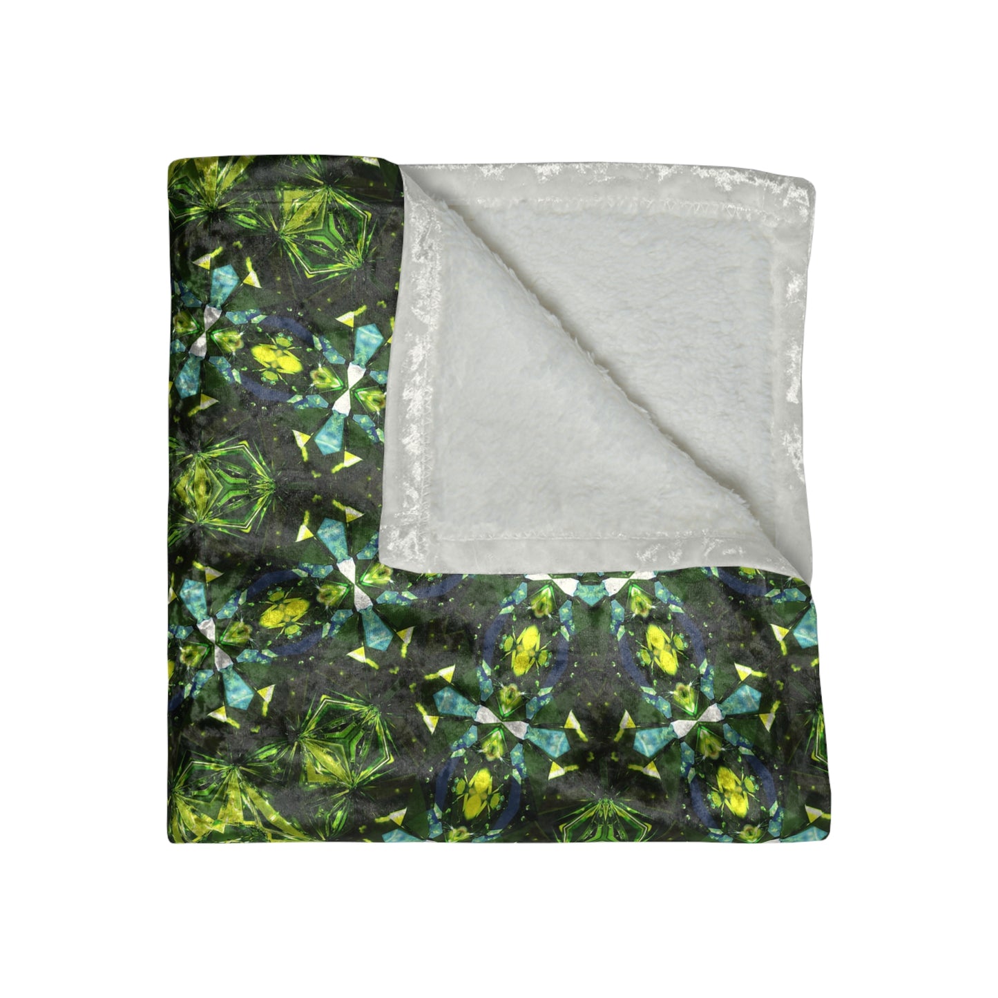 Green Kaleidoscope Plush Throw