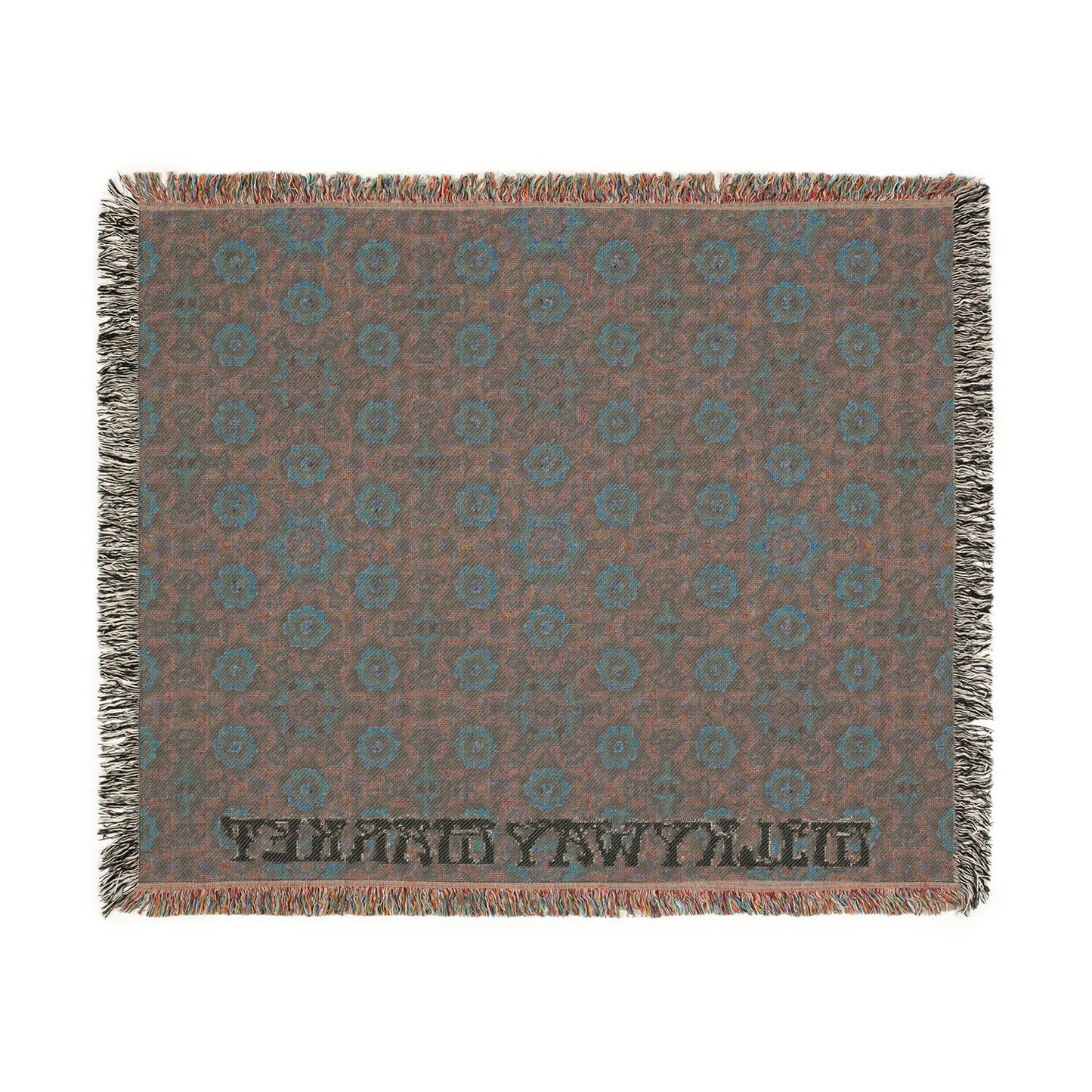 Boho Mosaic Woven Blanket — Southwestern Geometric Throw with Fringe