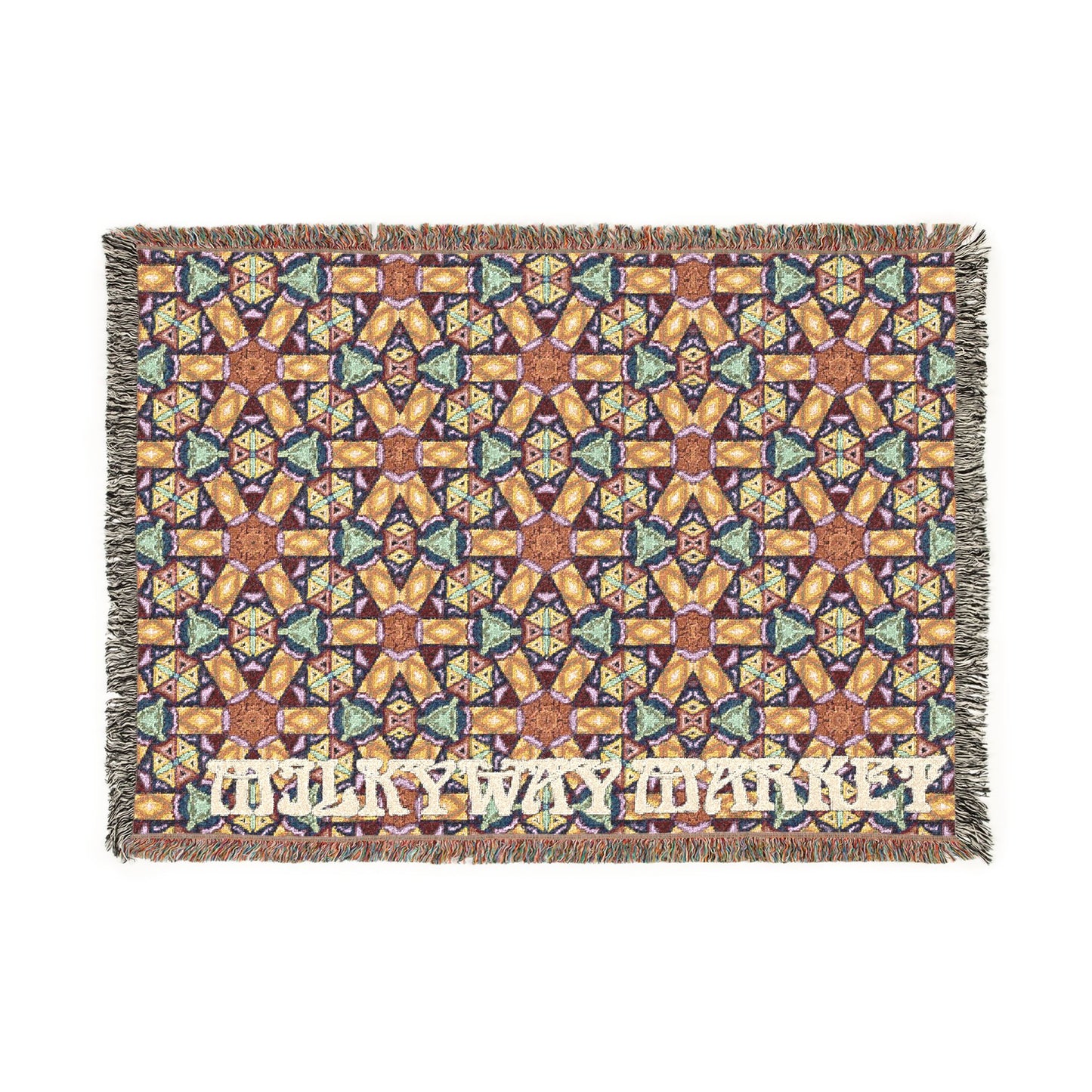 Woven Blanket — Colorful Mosaic Throw Blanket with ‘Walk With Integrity’ Text