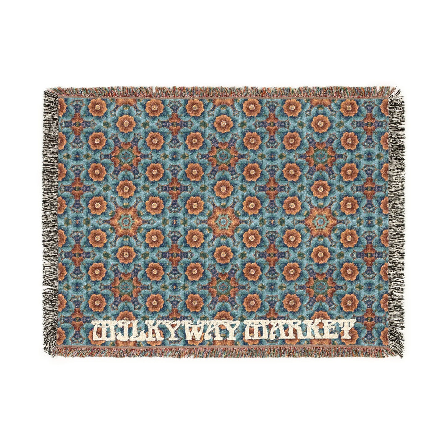 Boho Mosaic Woven Blanket — Southwestern Geometric Throw with Fringe